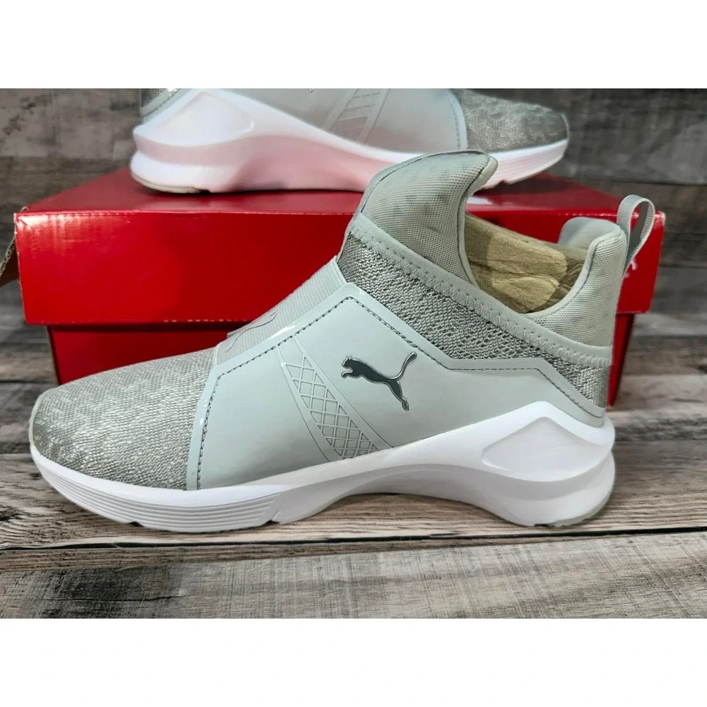 New Puma Women‎ Fierce Eng Mesh Gray Violet Tennis Shoes Sz 5.5